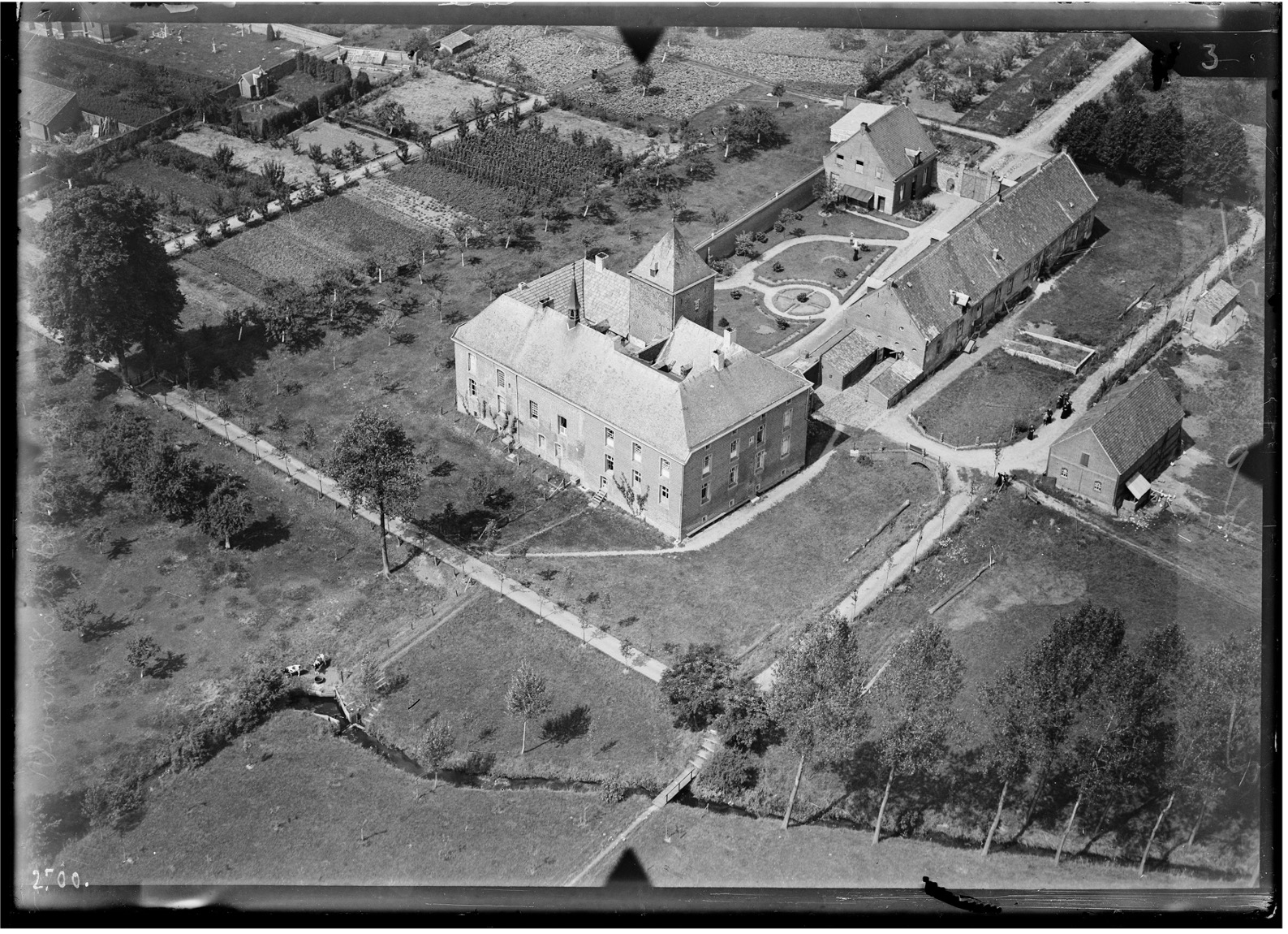 Luchtfoto Kasteel Blitterswijck rond 1900