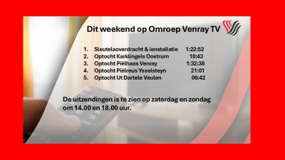 Zaterdag en zondag op TV