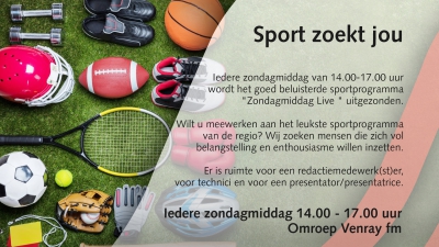 Omroep Venray zoekt medewerkers voor sportprogramma