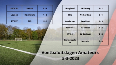 uitslagen amateurvoetbal 5-3-2023