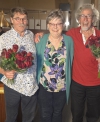 Piet Kroft en André Leijssen met voorzitter PvdA Venray, Elly van Dijck