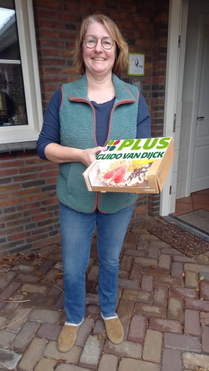 Afgelopen zaterdag ging de vlaai naar: Margo Bouwers