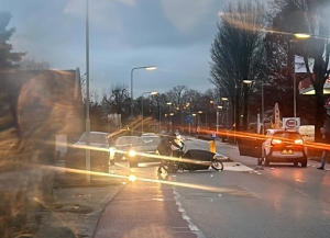 Ongeval met bakfiets in Leunen