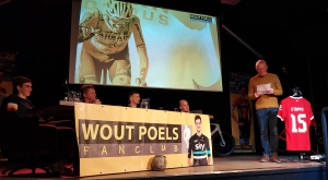 Wout Poels verrast tijdens Wielercafé