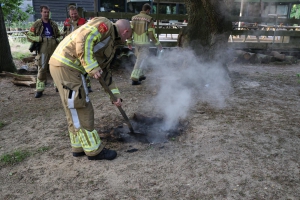 Brandweer dooft stookvuur in bos Vlakwater Venray
