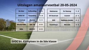Uitslagen amateurvoetbal 20-05-2024