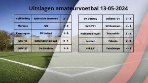 Uitslagen amateurvoetbal 13-05-2024