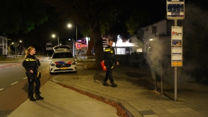 prullenbak in brand