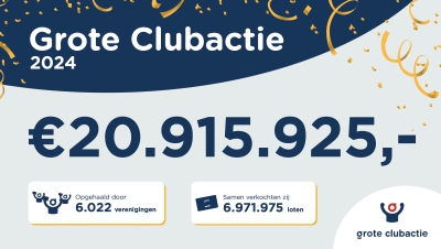 Grote Clubactie haalt dit jaar bedrag op van ongekend niveau